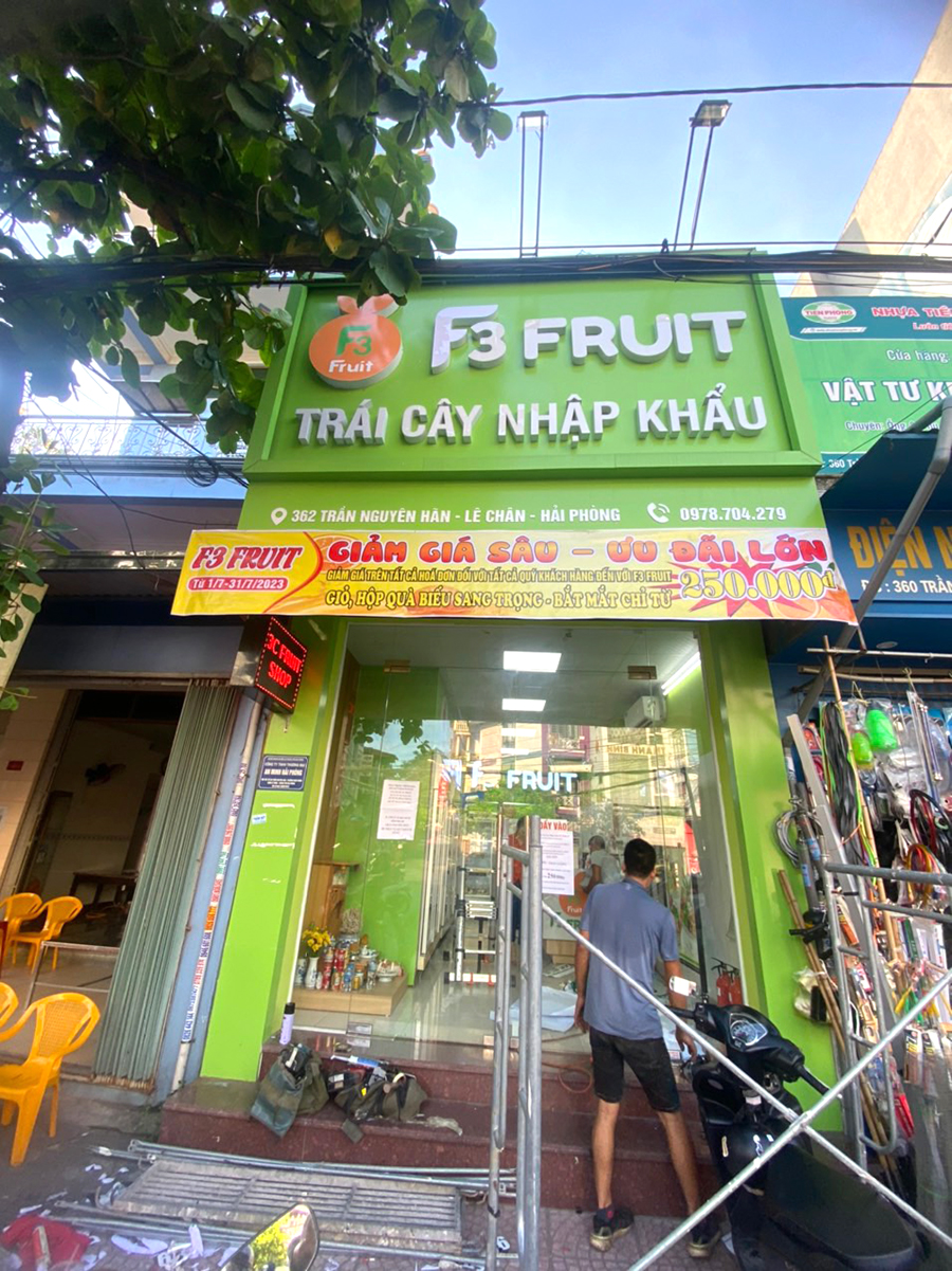 BIỂN ALU CHỮ NỔI LED F3 FRUIT
