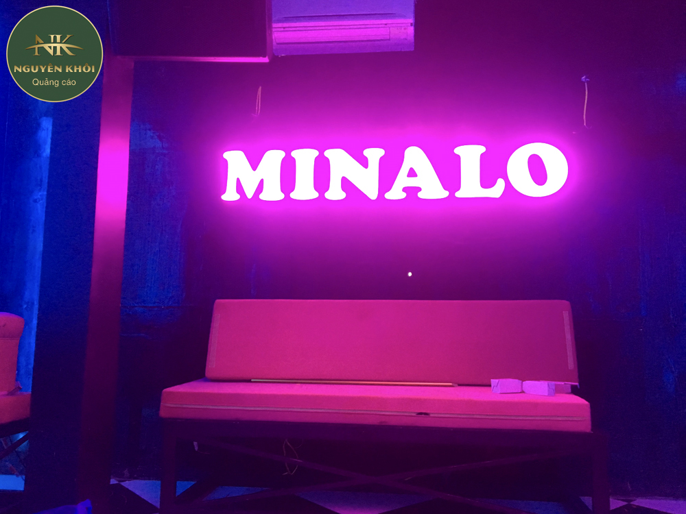 Cafe milano Cnc hoa Van , Led 7 màu MINALO - Quảng cáo Nguyên Khôi