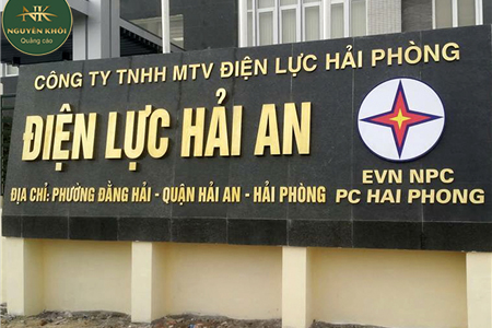 Biển quảng cáo tại công ty Điện Lực Hải An - Quảng cáo Nguyên Khôi